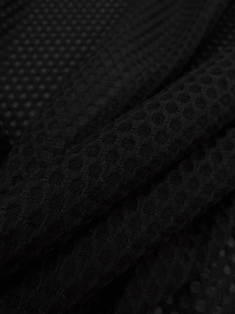 Black Polyester/Lycra Fishnet-Like Knit 52W