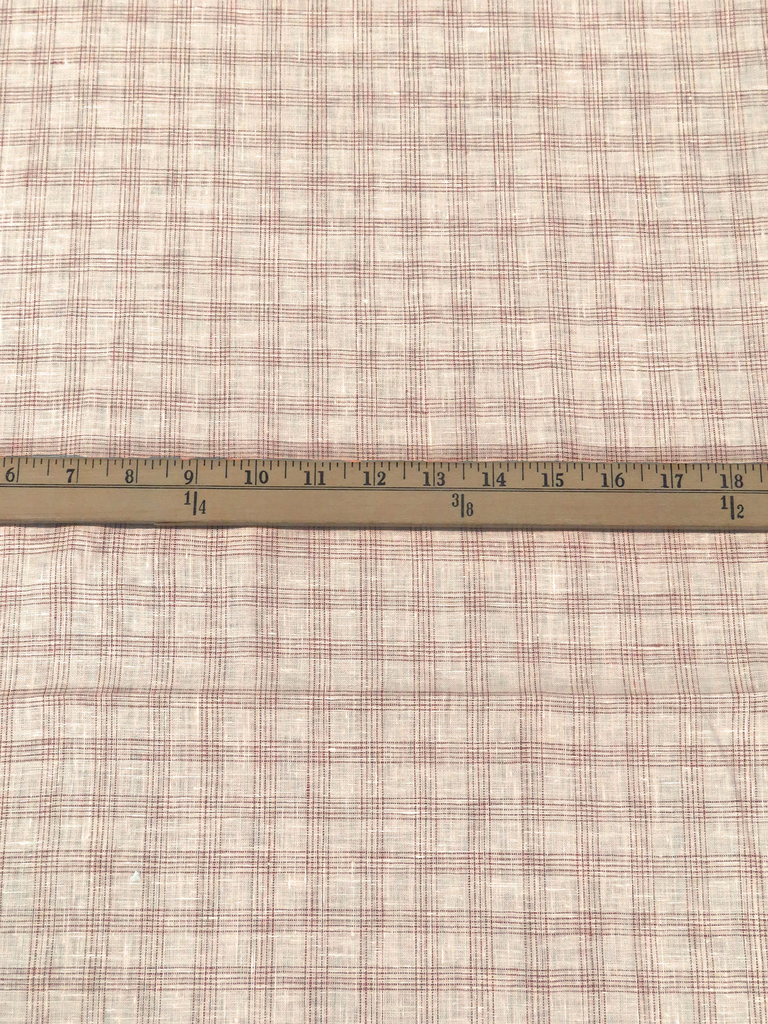 Wheat/Pale Brown 100% Linen Windowpane Weave Shirt Weight Woven 57W