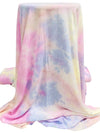 Periwinkle/Soft Daffodil/Cameo Pink 100% Rayon Tie-Dyed Crinkle Challis 56W