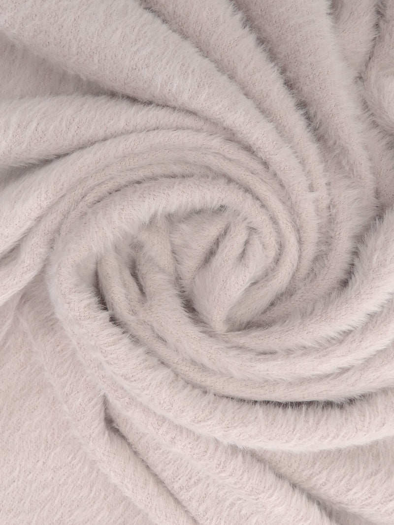 Very Soft Pink Polyester/Lycra Furry Sweater Knit - NY Designer - 64W