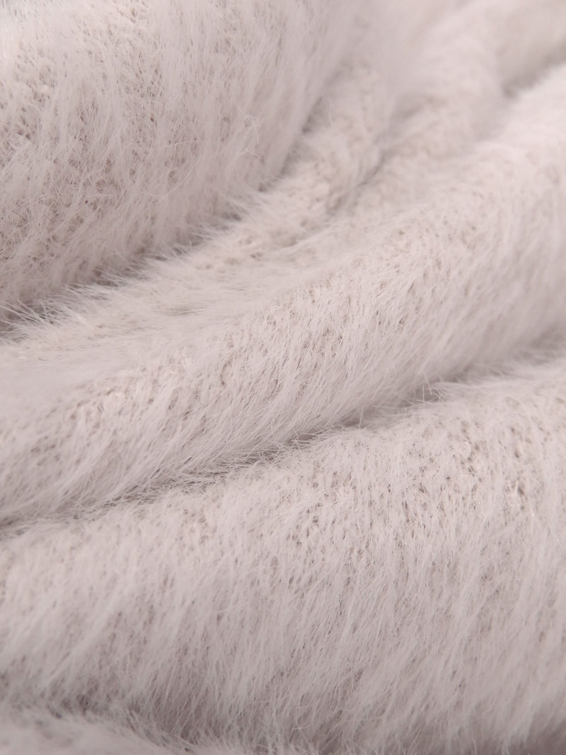 Very Soft Pink Polyester/Lycra Furry Sweater Knit - NY Designer - 64W