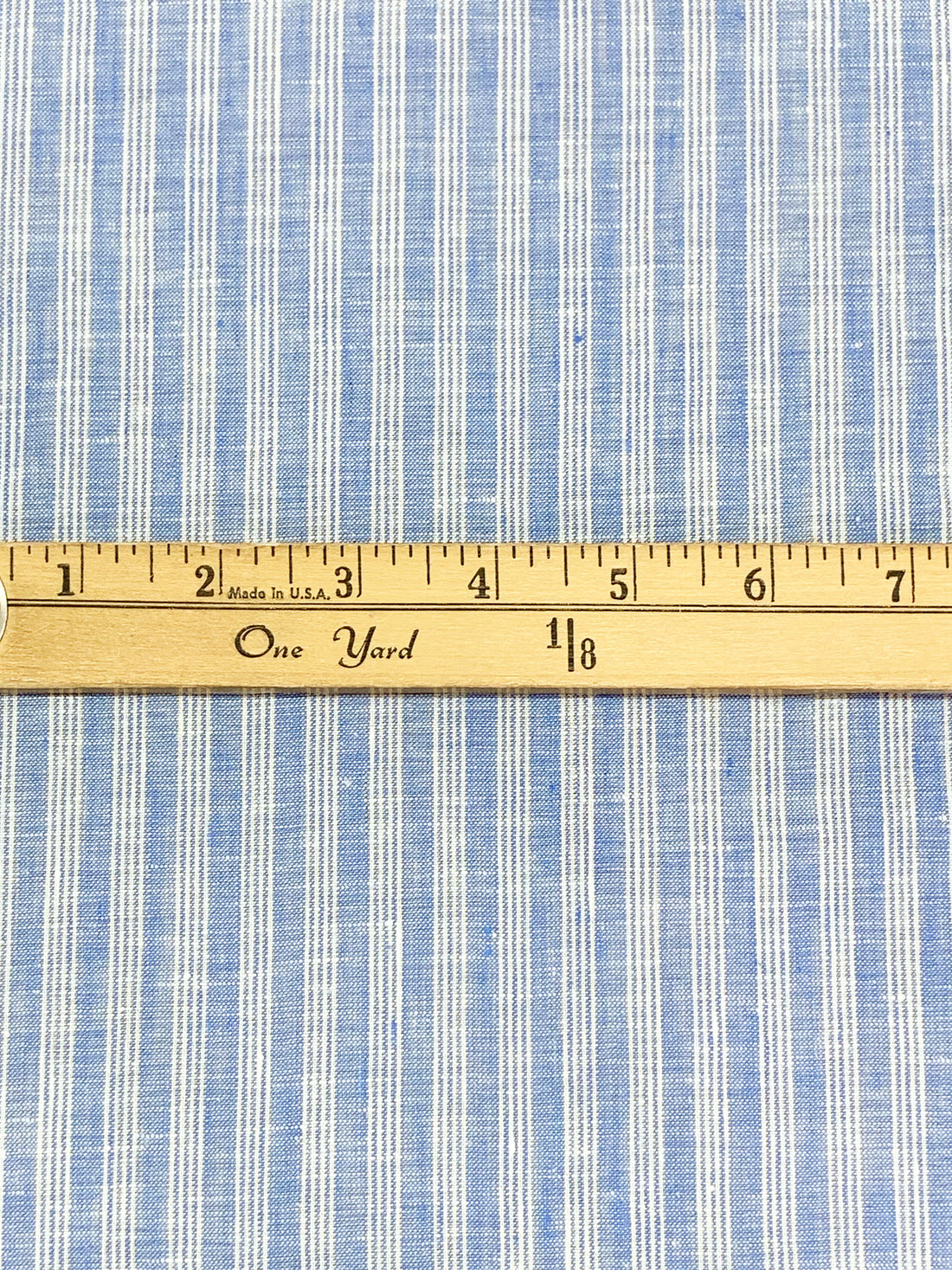 Silver Lake Blue/White 100% Linen Vertical Stripe Shirt Weight Woven 57W