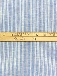 Silver Lake Blue/White 100% Linen Vertical Stripe Shirt Weight Woven 57W