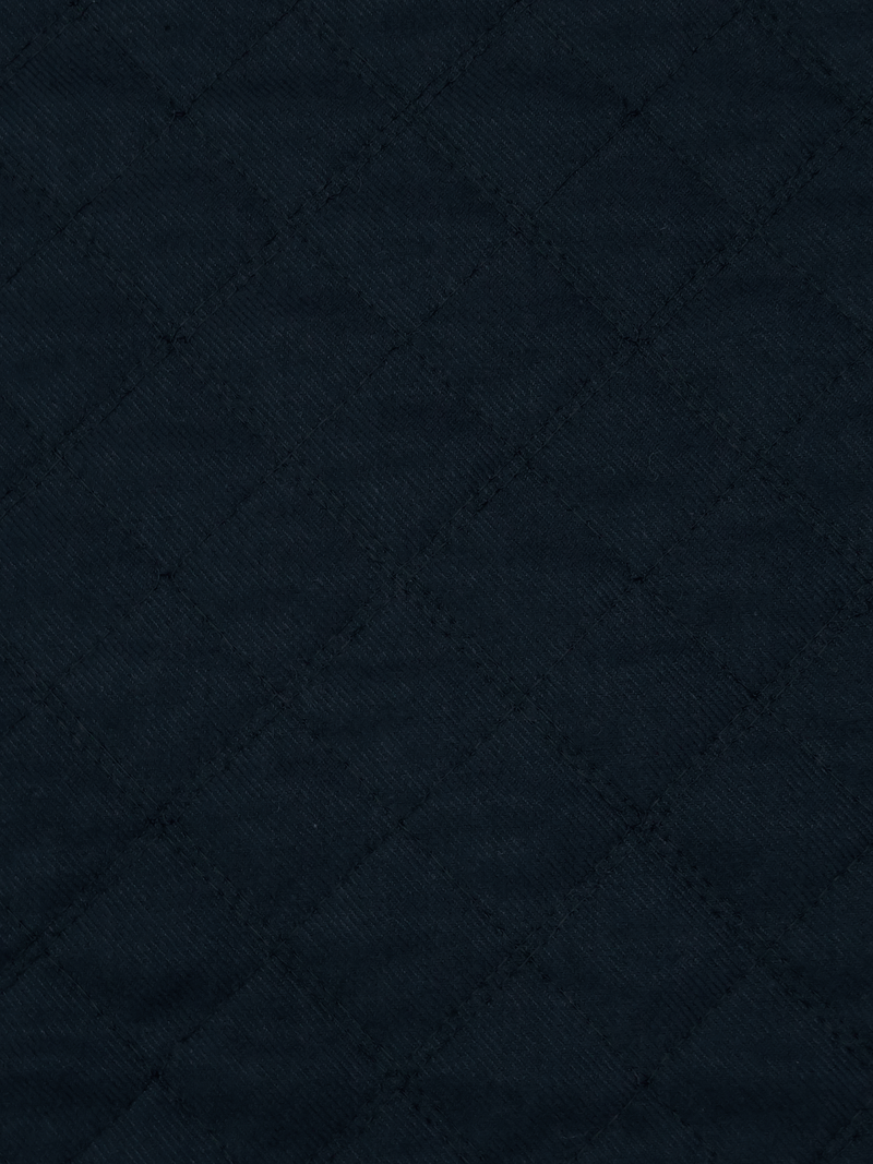 Midnight Navy/Black Cotton/Polyester Reversible Diamond Quilted Coating - NY Designer - 56W