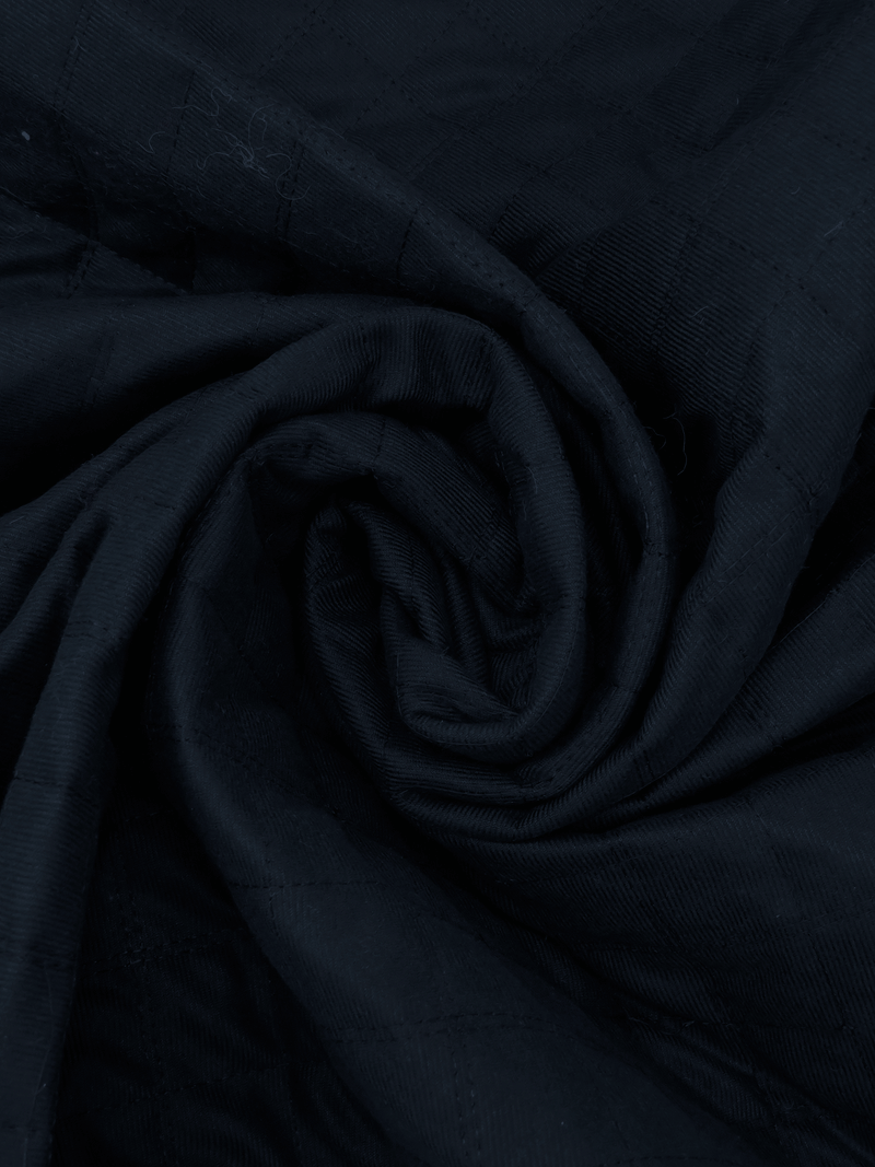 Midnight Navy/Black Cotton/Polyester Reversible Diamond Quilted Coating - NY Designer - 56W
