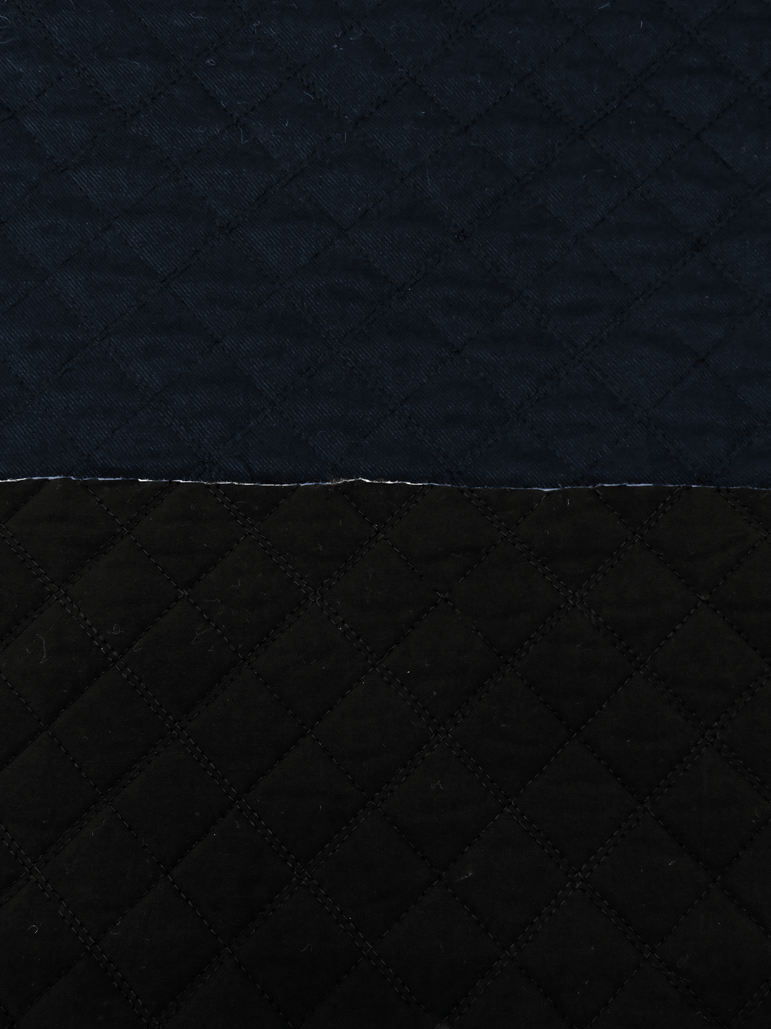 Midnight Navy/Black Cotton/Polyester Reversible Diamond Quilted Coating - NY Designer - 56W