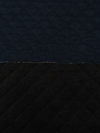Midnight Navy/Black Cotton/Polyester Reversible Diamond Quilted Coating - NY Designer - 56W