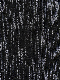 Black/Silver Polyester/Metallic/Lycra Metallic Heathered Foil Crepe-Like Double Knit - NY Designer - 62W