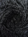 Black/Silver Polyester/Metallic/Lycra Metallic Heathered Foil Crepe-Like Double Knit - NY Designer - 62W