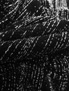 Black/Silver Polyester/Metallic/Lycra Metallic Heathered Foil Crepe-Like Double Knit - NY Designer - 62W