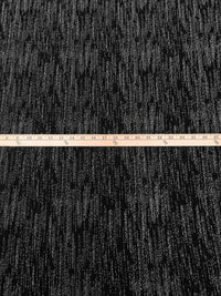 Black/Silver Polyester/Metallic/Lycra Metallic Heathered Foil Crepe-Like Double Knit - NY Designer - 62W