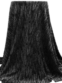 Black/Silver Polyester/Metallic/Lycra Metallic Heathered Foil Crepe-Like Double Knit - NY Designer - 62W