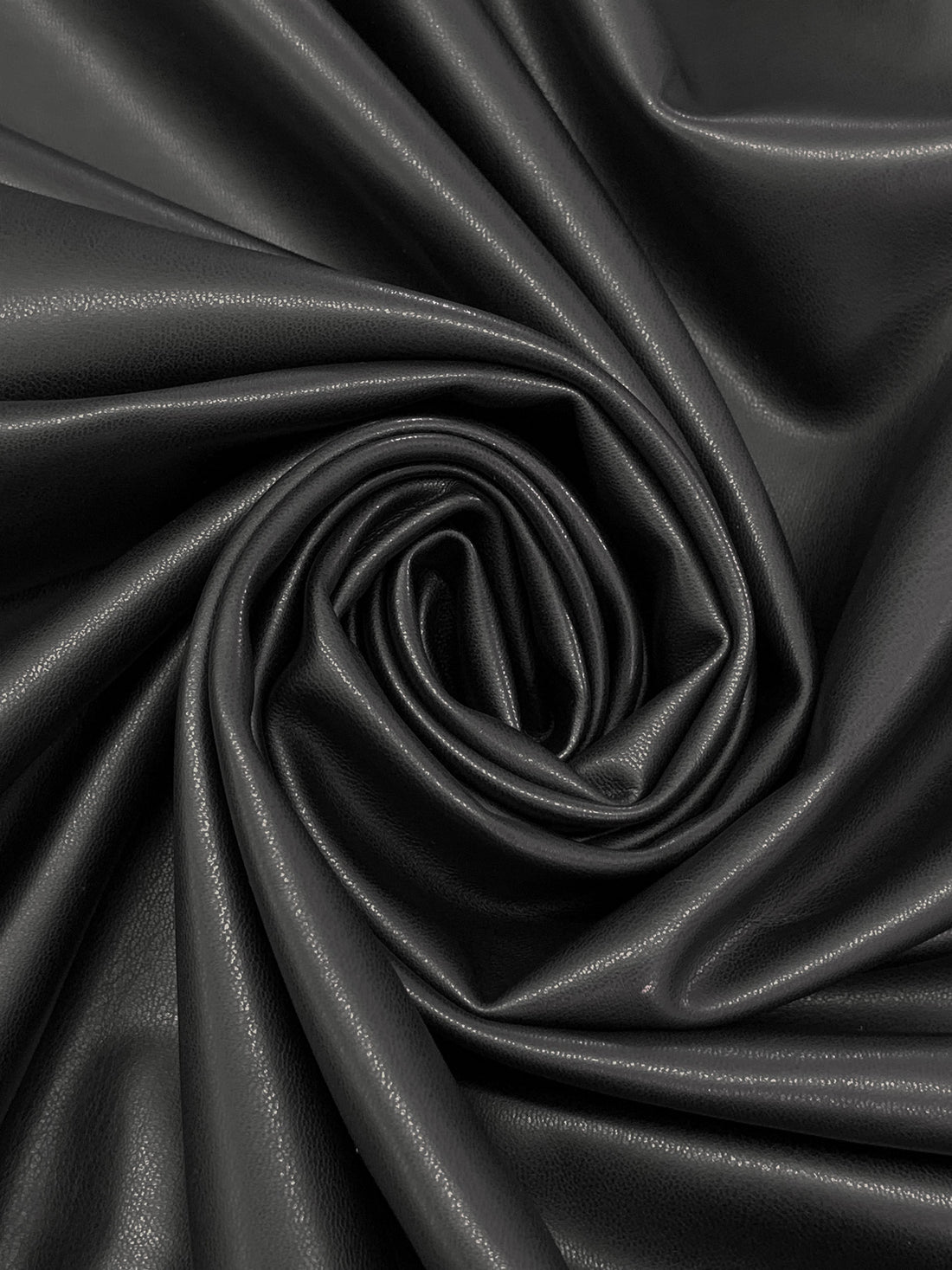 Onyx Black Polyurethane/Lycra Stretch Faux Leather - NY Designer - 56W
