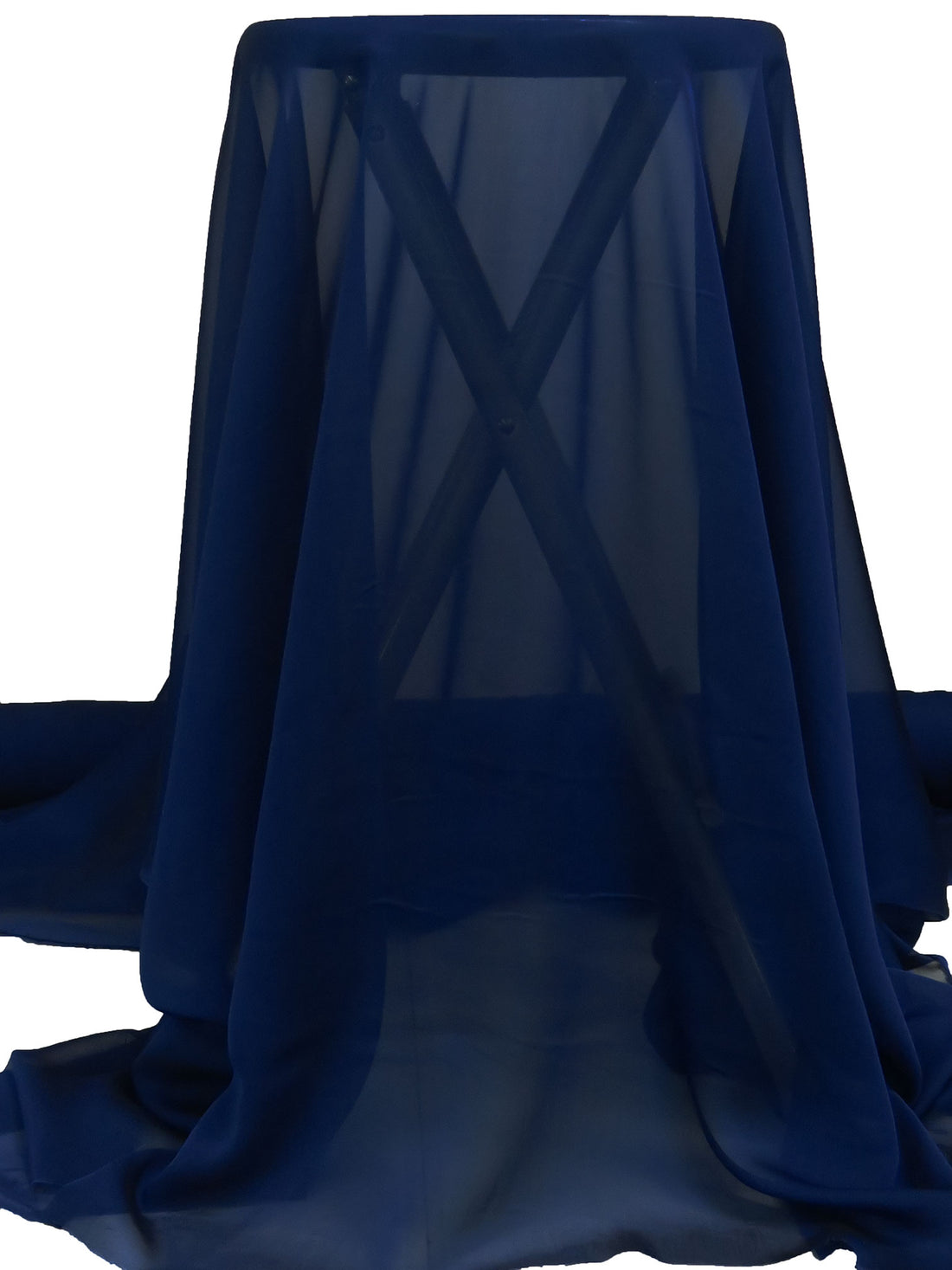 Dark Royal Blue 100% Polyester Iridescent Crinkle Chiffon 58W