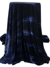 Dark Royal Blue/Black Polyester/Lycra Tie-Dyed Stretch Velvet Knit 58W