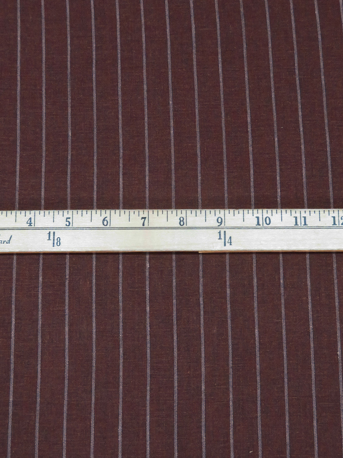 Rookwood Dark Red/Pale Light Lilac 100% Linen Vertical Stripe Weave Shirt Weight Woven 56W