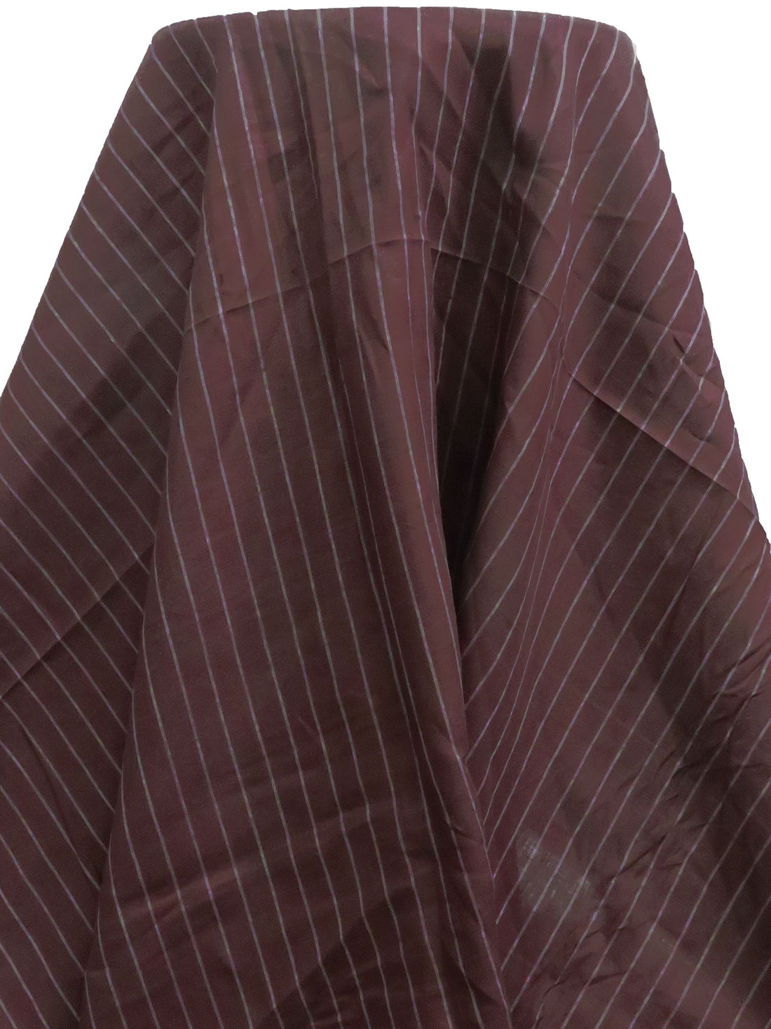Rookwood Dark Red/Pale Light Lilac 100% Linen Vertical Stripe Weave Shirt Weight Woven 56W