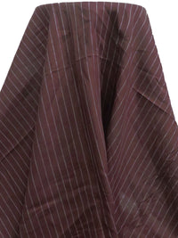 Rookwood Dark Red/Pale Light Lilac 100% Linen Vertical Stripe Weave Shirt Weight Woven 56W