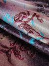 Magenta/Honey Tan/Lilac/Multi Polyester/Lycra Diagonal Floral Lace Motif Print Stretch Velvet Knit 54W