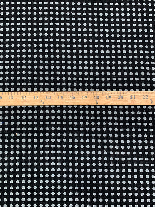 Black/Pale Gray Polyester/Wool Dot Weave Suiting 58W