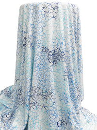 White/Electric Blue/Dark Navy/Multi Nylon/Lycra Distressed Print Activewear Knit 60W