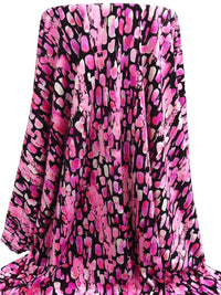 Black/Hot Pink/Orchid/Multi Nylon/Lycra Abstract Print Activewear Knit 58W