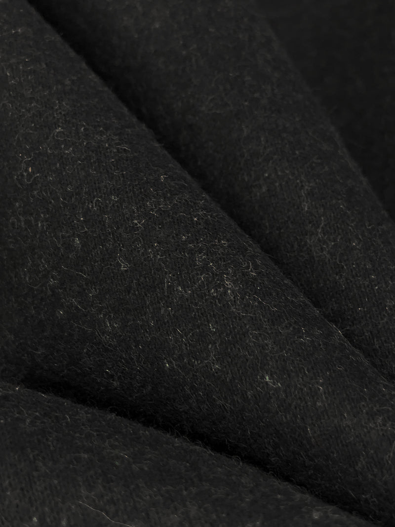 Soft Muted Black Cotton/Lycra Heathered Brushed Suiting - NY Designer - 56W