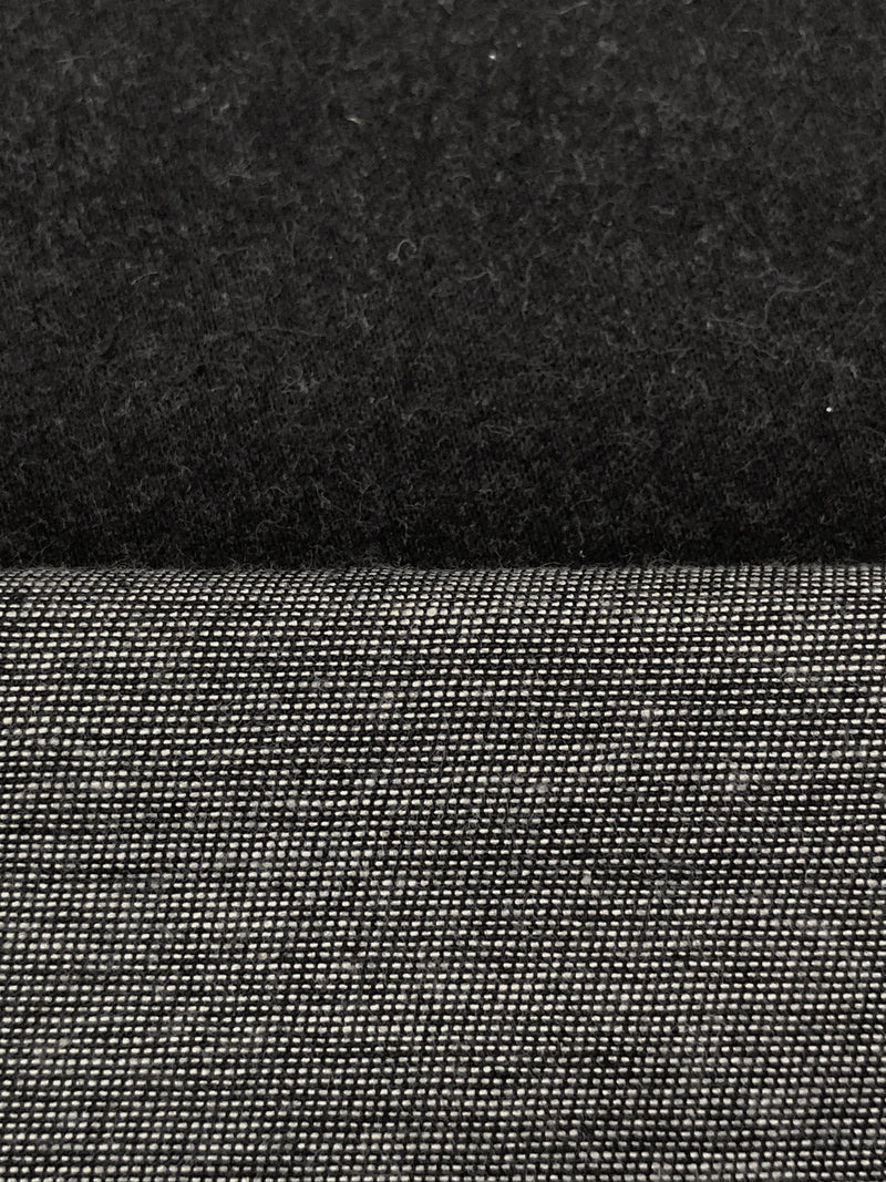 Soft Muted Black Cotton/Lycra Heathered Brushed Suiting - NY Designer - 56W