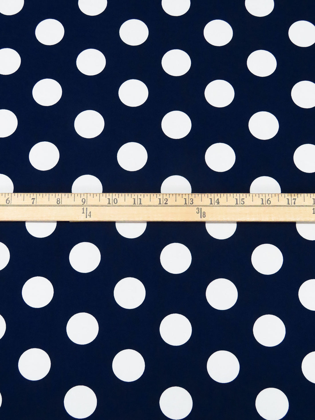 Midnight Blue/White Polyester/Lycra Polka Dot Print DTY Knit 56W