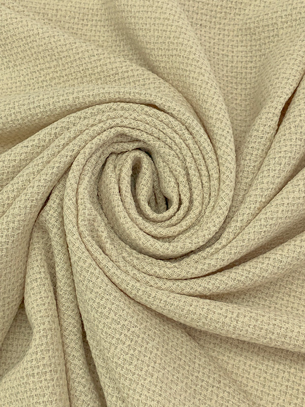 SOLD AS IS ONLY - Soft Straw/Muted Tan/Off-White Wool/Rayon/Nylon Tweed Boucle Suiting 58W