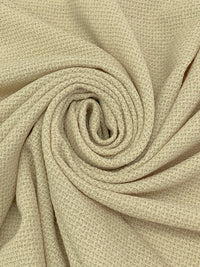 Soft Straw/Muted Tan/Off-White Wool/Rayon/Nylon Tweed Boucle Suiting 58W