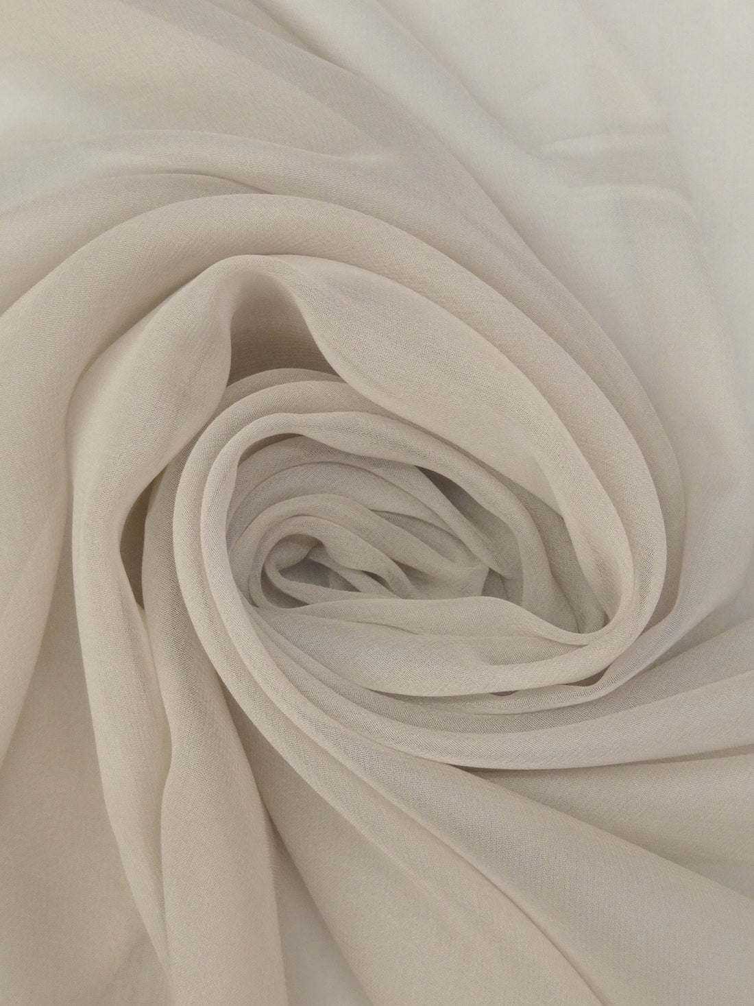 Dark Vanilla 100% Silk Chiffon - NY Designer - 44W