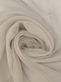 Dark Vanilla 100% Silk Chiffon - NY Designer - 44W