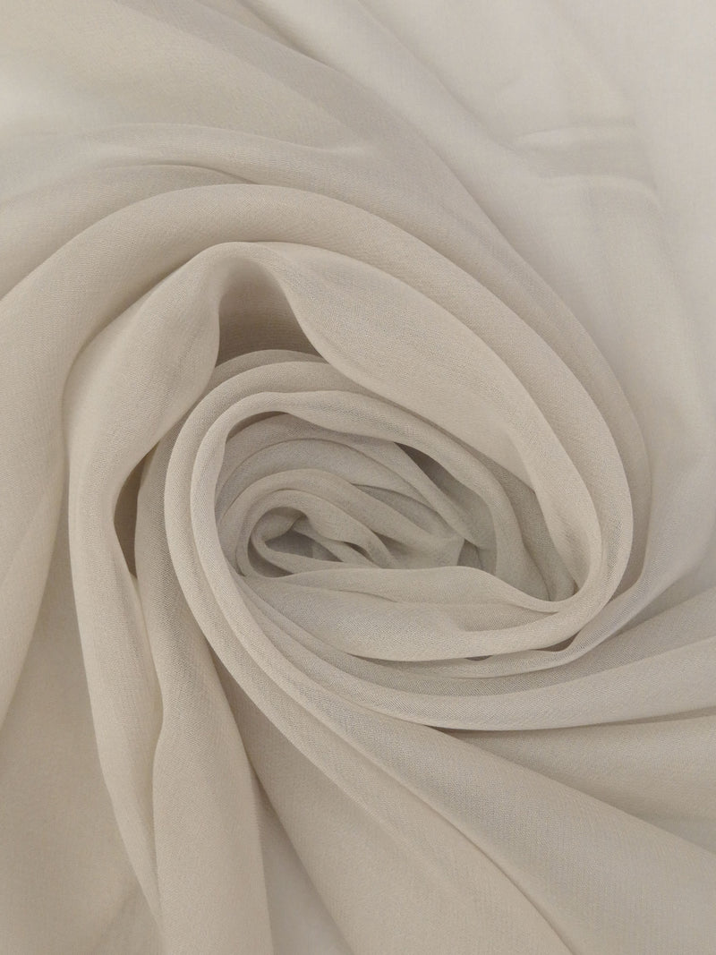 Dark Vanilla 100% Silk Chiffon - NY Designer - 44W