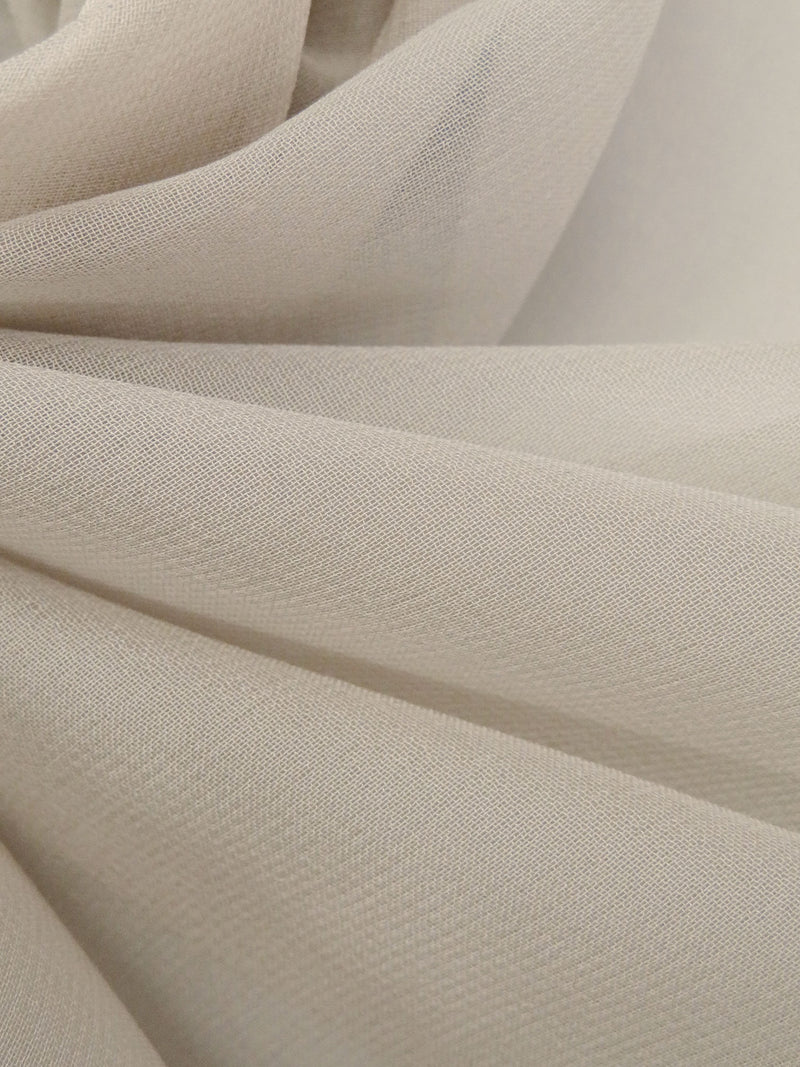 Dark Vanilla 100% Silk Chiffon - NY Designer - 44W