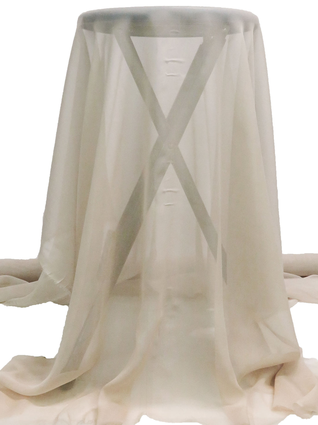 Dark Vanilla 100% Silk Chiffon - NY Designer - 44W