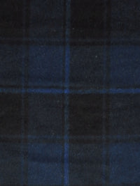 Dark Sapphire/Black Wool/Polyester Plaid Flannel Coating 60W