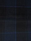 Dark Sapphire/Black Wool/Polyester Plaid Flannel Coating 60W