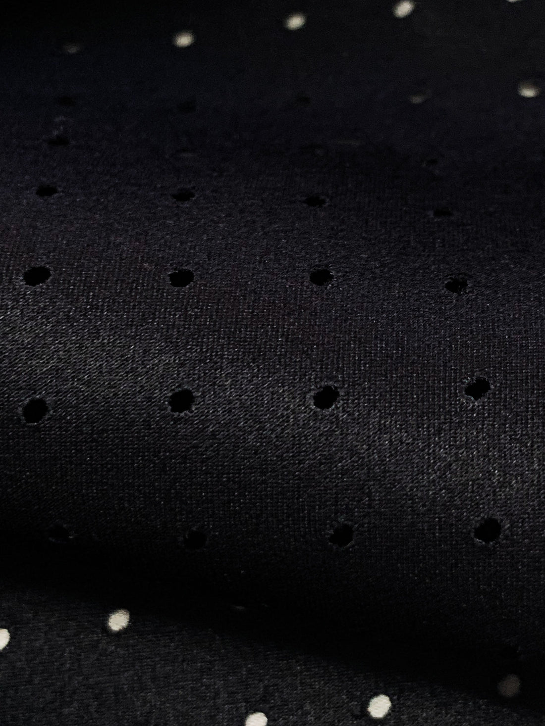 Muted Cool Black 100% Silk Laser-Cut Dot Charmeuse - NY Designer - 54W