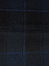 Dark Sapphire/Black Wool/Polyester Plaid Flannel Coating 60W