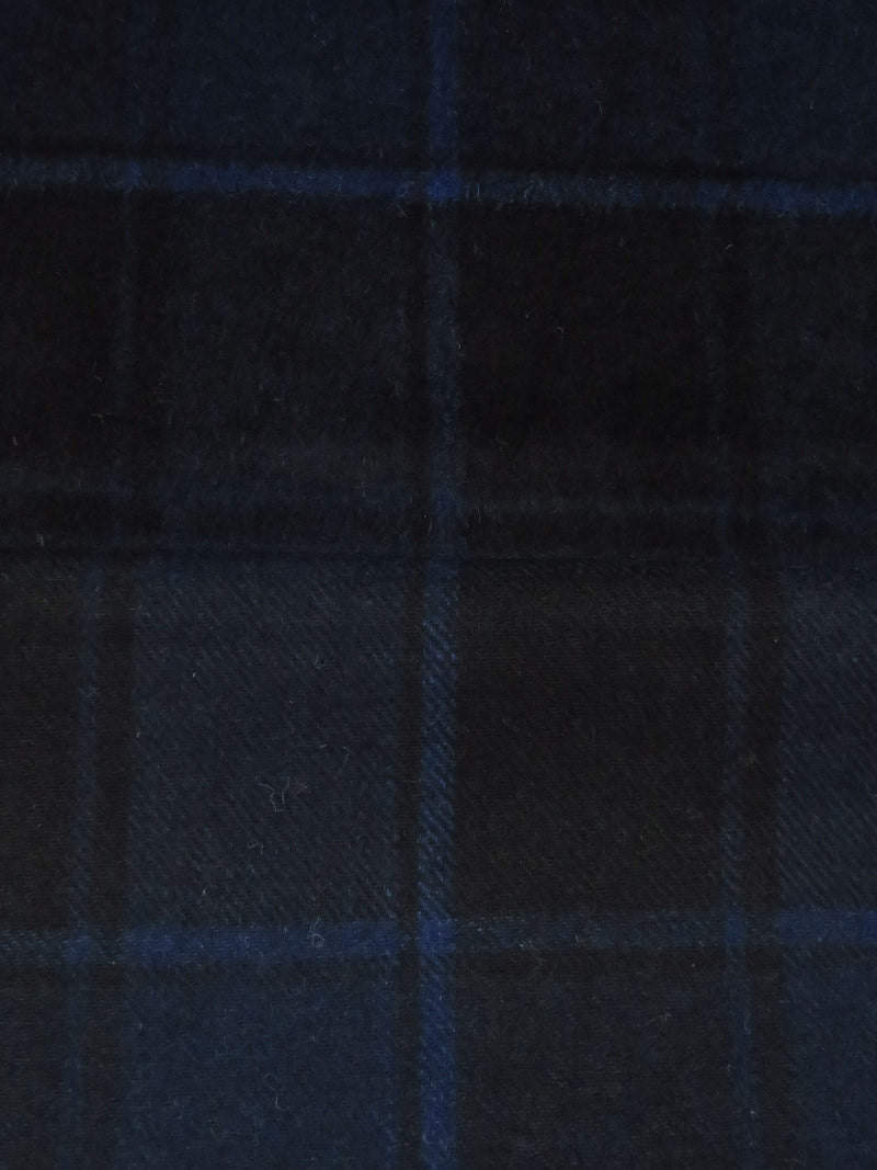 Dark Sapphire/Black Wool/Polyester Plaid Flannel Coating 60W