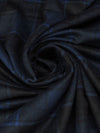 Dark Sapphire/Black Wool/Polyester Plaid Flannel Coating 60W