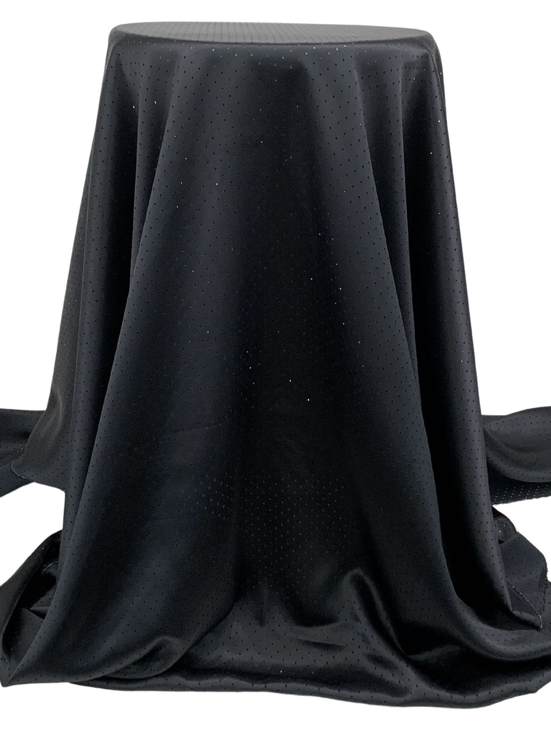 Muted Cool Black 100% Silk Laser-Cut Dot Charmeuse - NY Designer - 54W