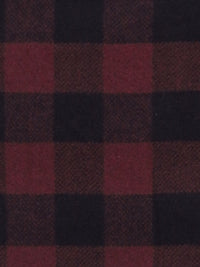 Burgundy/Black Wool/Polyester Plaid Coating 60W