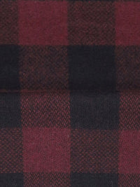 Burgundy/Black Wool/Polyester Plaid Coating 60W