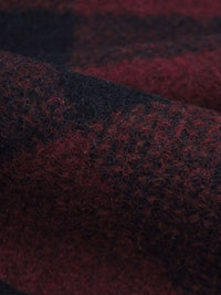 Burgundy/Black Wool/Polyester Plaid Coating 60W