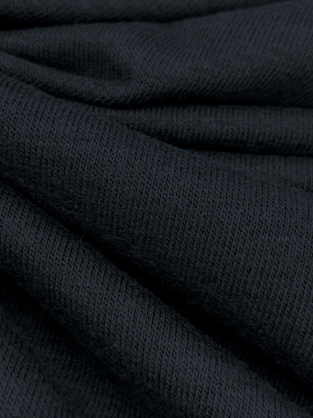 Muted Cool Black Cotton/Polyester Jersey Knit 60W