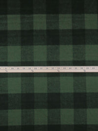 Rifle Green/Black Wool/Nylon Plaid Flannel Coating 60W