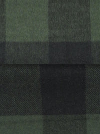 Rifle Green/Black Wool/Nylon Plaid Flannel Coating 60W