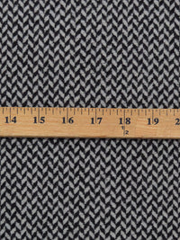 Cloud Gray/Black Wool/Nylon Brushed Novelty Herringbone Coating - NY Designer - 60W